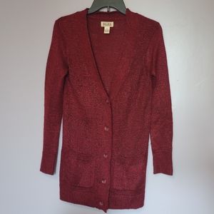 Mudd Burgundy Buttoned Cardigan